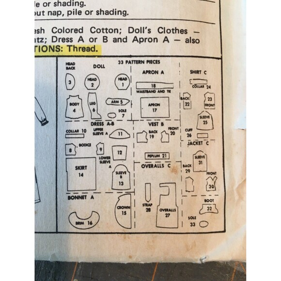 Vintage 1970s Doll and Doll Clothes Pattern - Picture 5 of 7